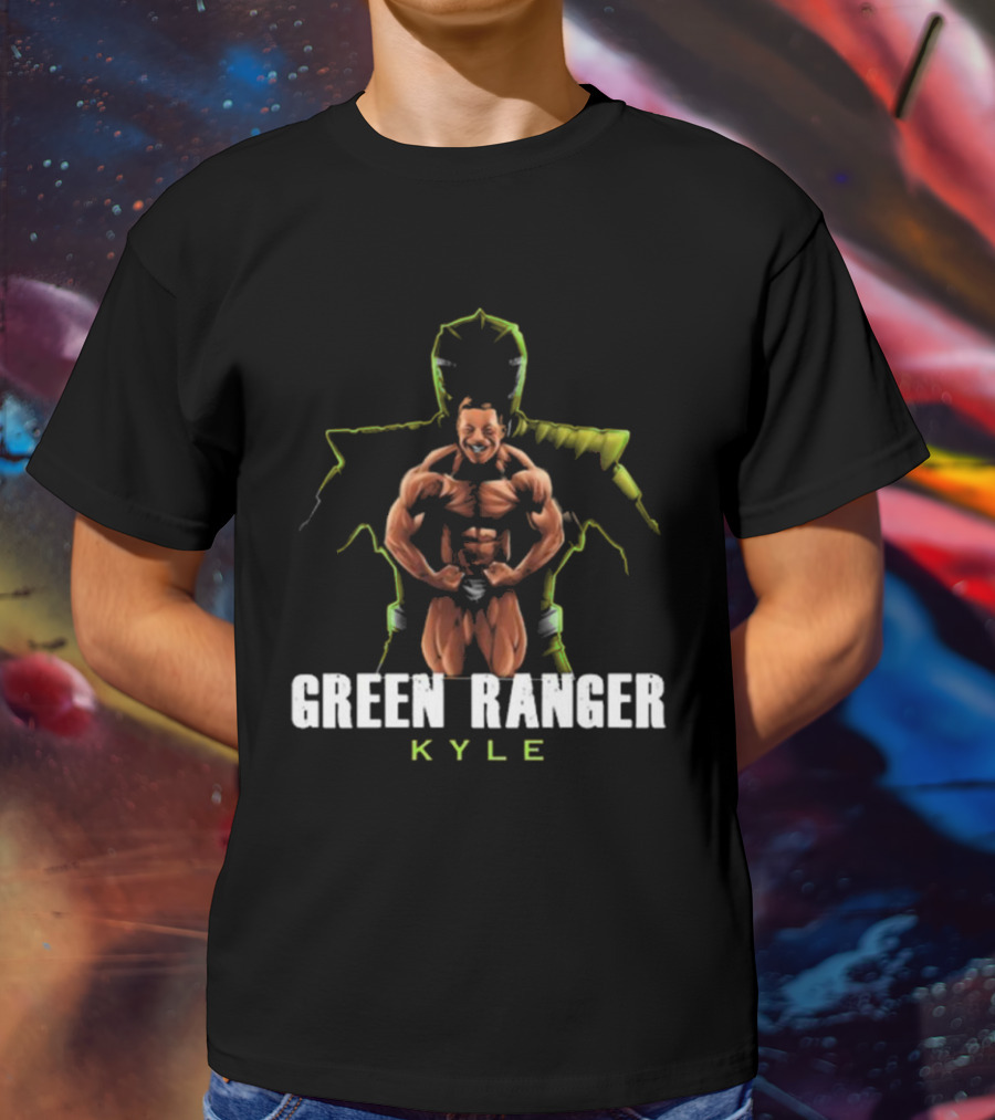 GREEN RANGER KYLE Muscular Hero Pose T-Shirt