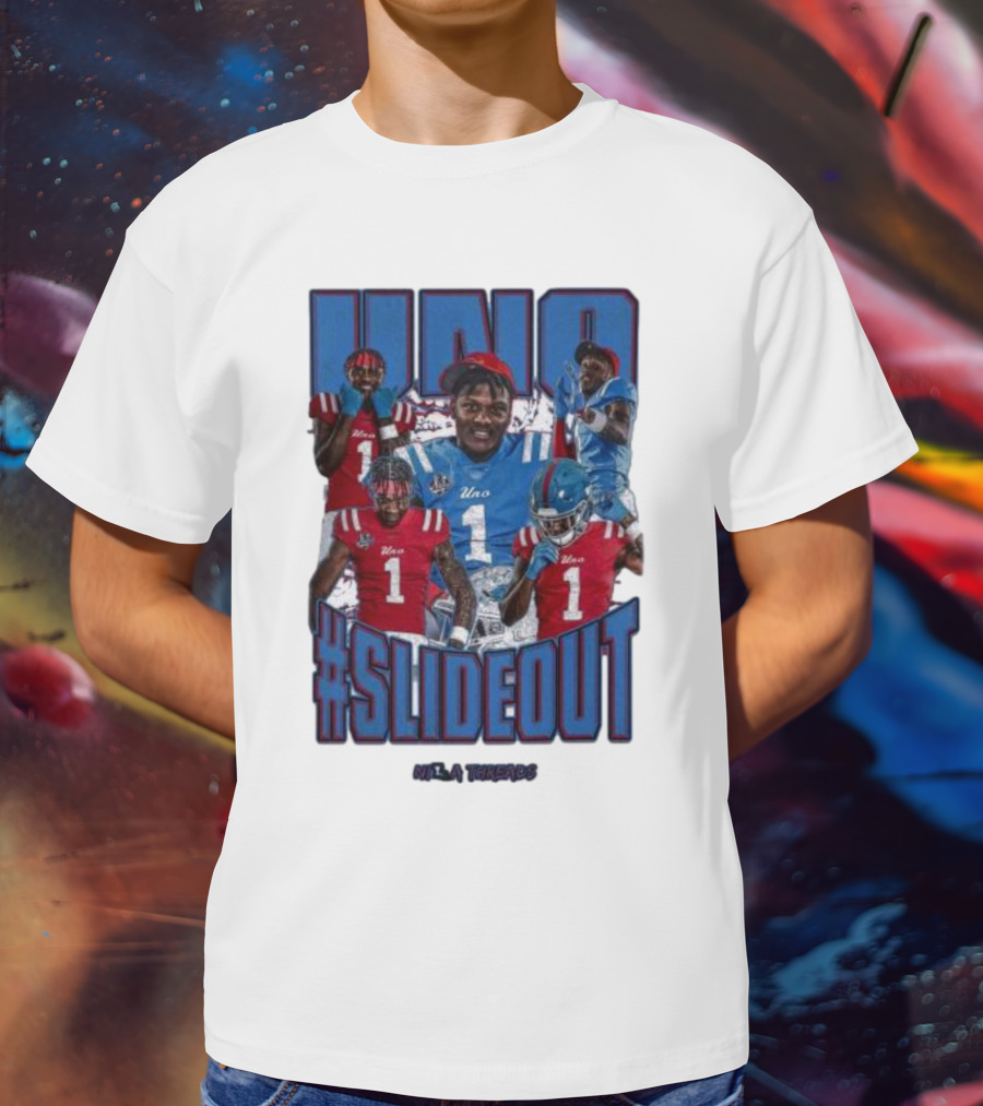 UNO Williams #Slideout Football Tribute In Red And Blue T-Shirt