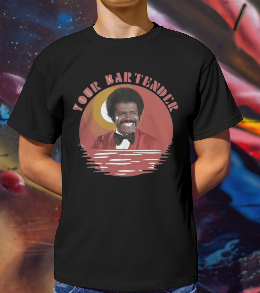 Your Bartender Retro Bowtie Red Suit Afro T-Shirt