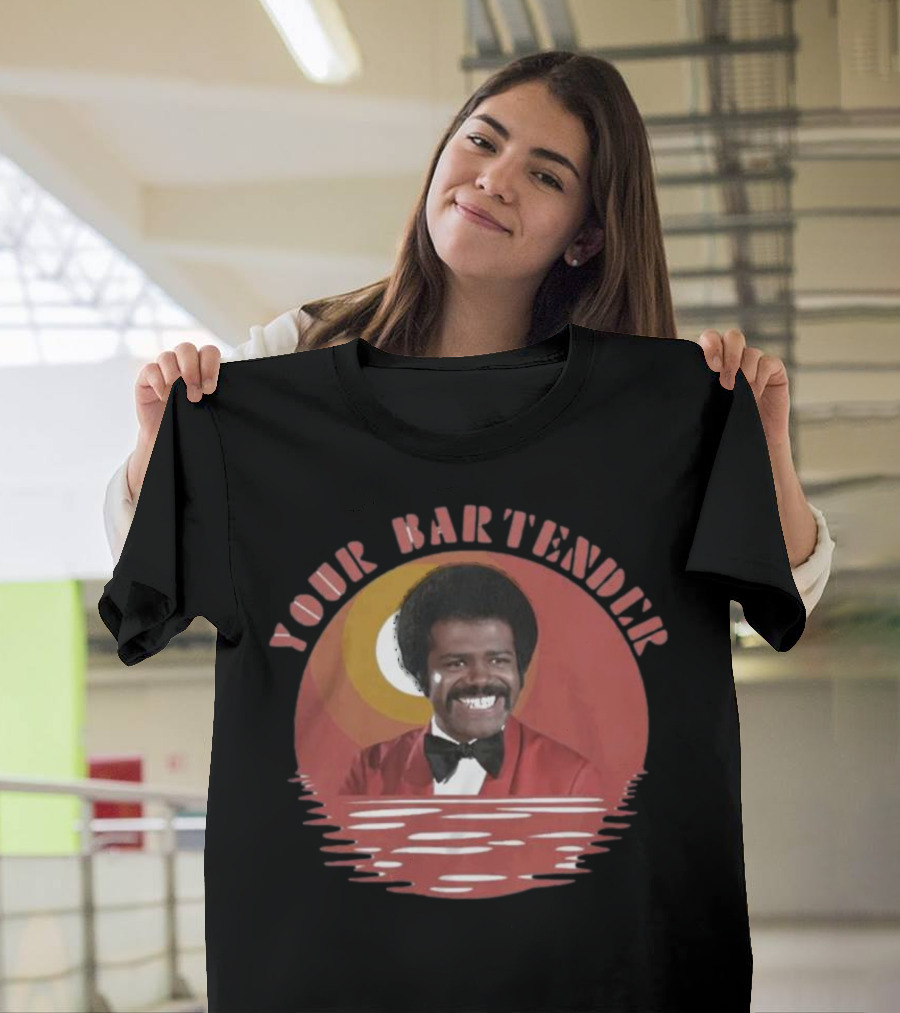 Your Bartender Retro Bowtie Red Suit Afro T-Shirt