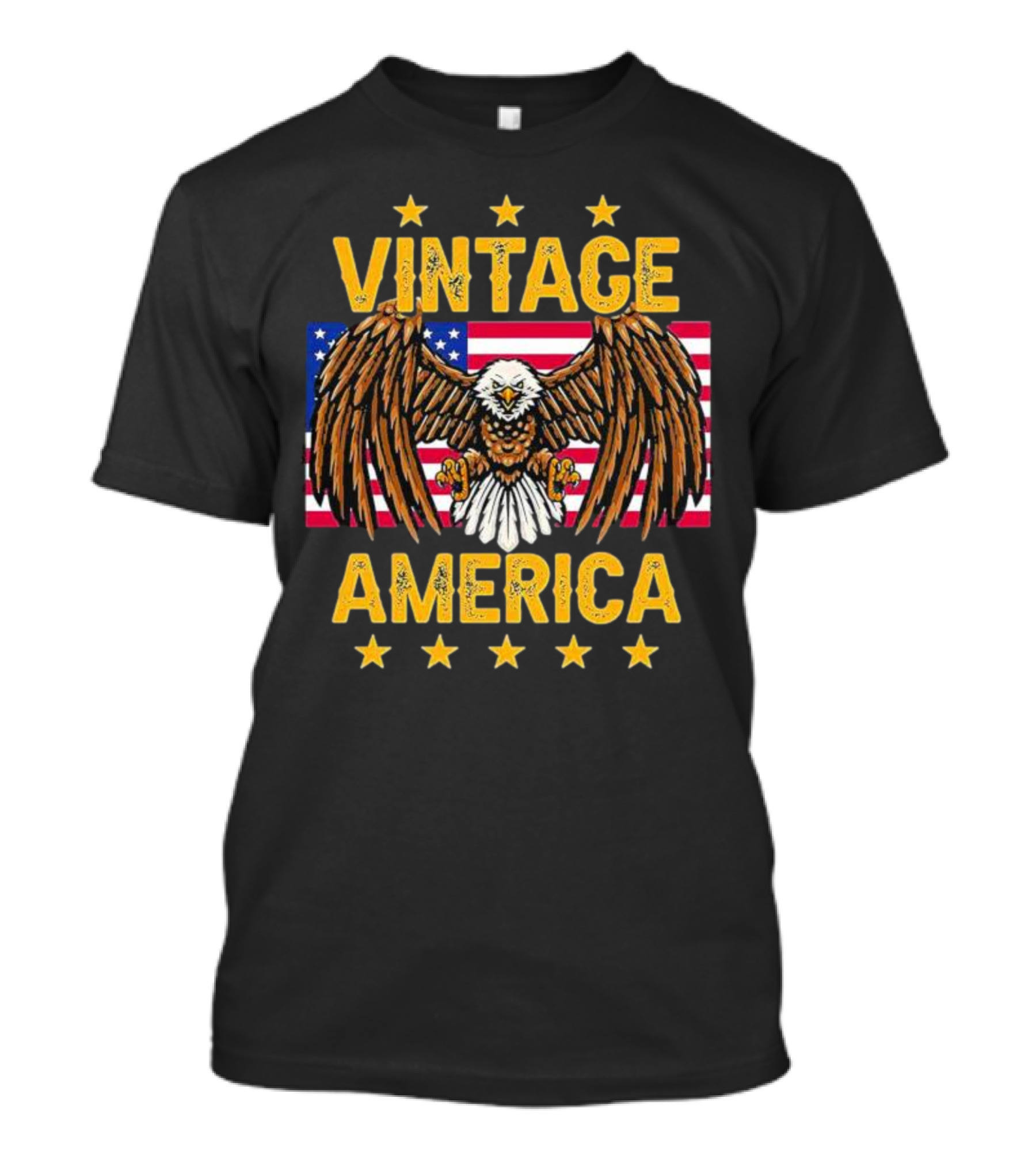 Vintage America Eagle Stars United States Flag T-Shirt