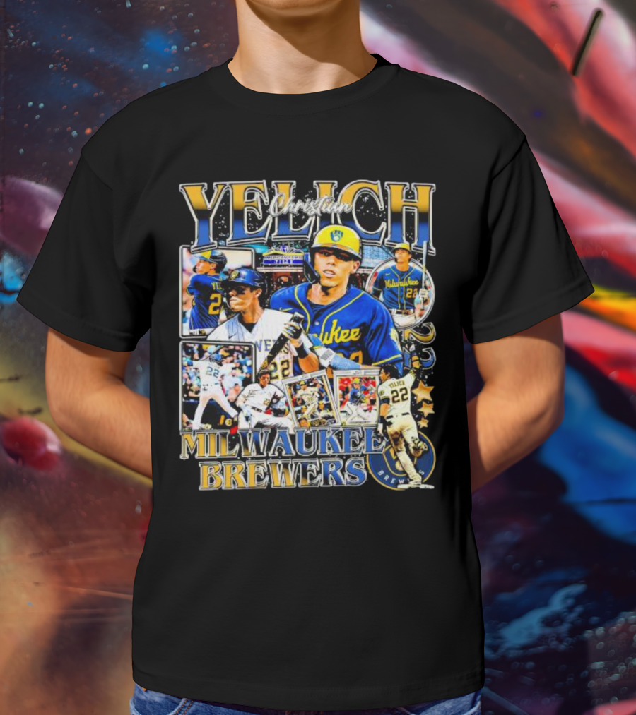 Christian Yelich Milwaukee Brewers 22 Collage T-Shirt