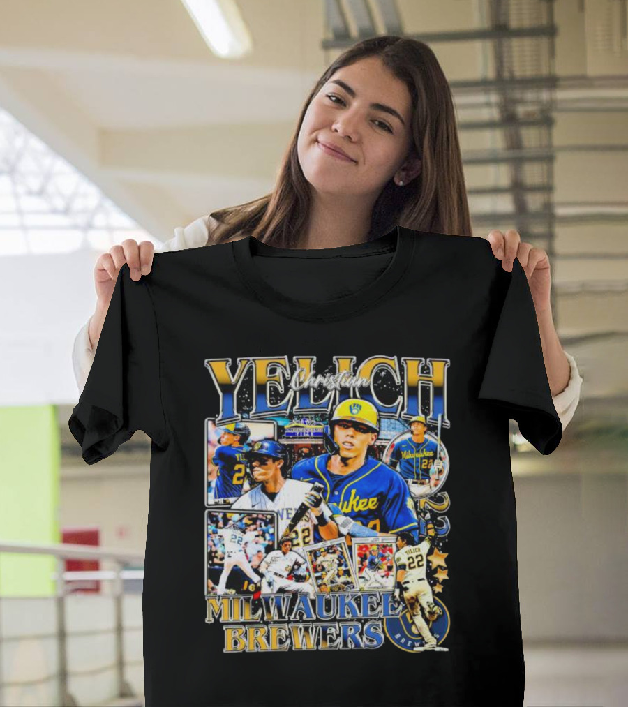 Christian Yelich Milwaukee Brewers 22 Collage T-Shirt