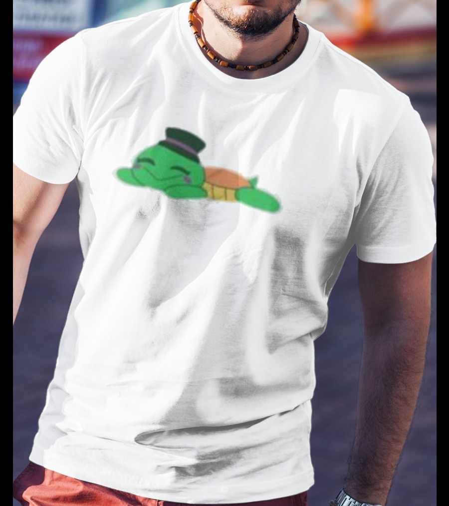 Mr Springs Sleepy Turtle Cute Cartoon Top Hat T-Shirt