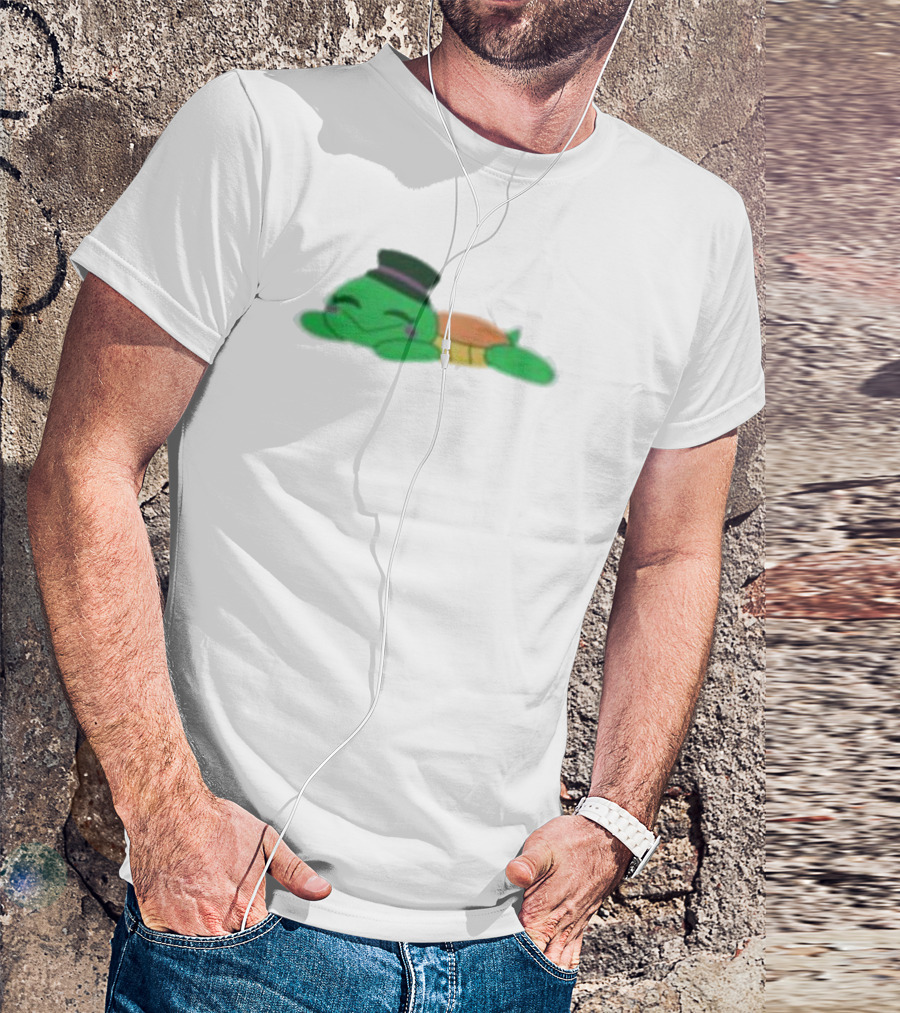 Mr Springs Sleepy Turtle Cute Cartoon Top Hat T-Shirt
