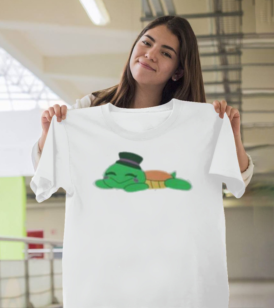 Mr Springs Sleepy Turtle Cute Cartoon Top Hat T-Shirt