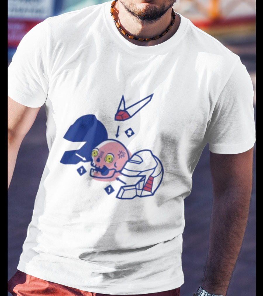 Pewdiepie Merch Represent Mecha Skull Helmet Anatomy T-Shirt