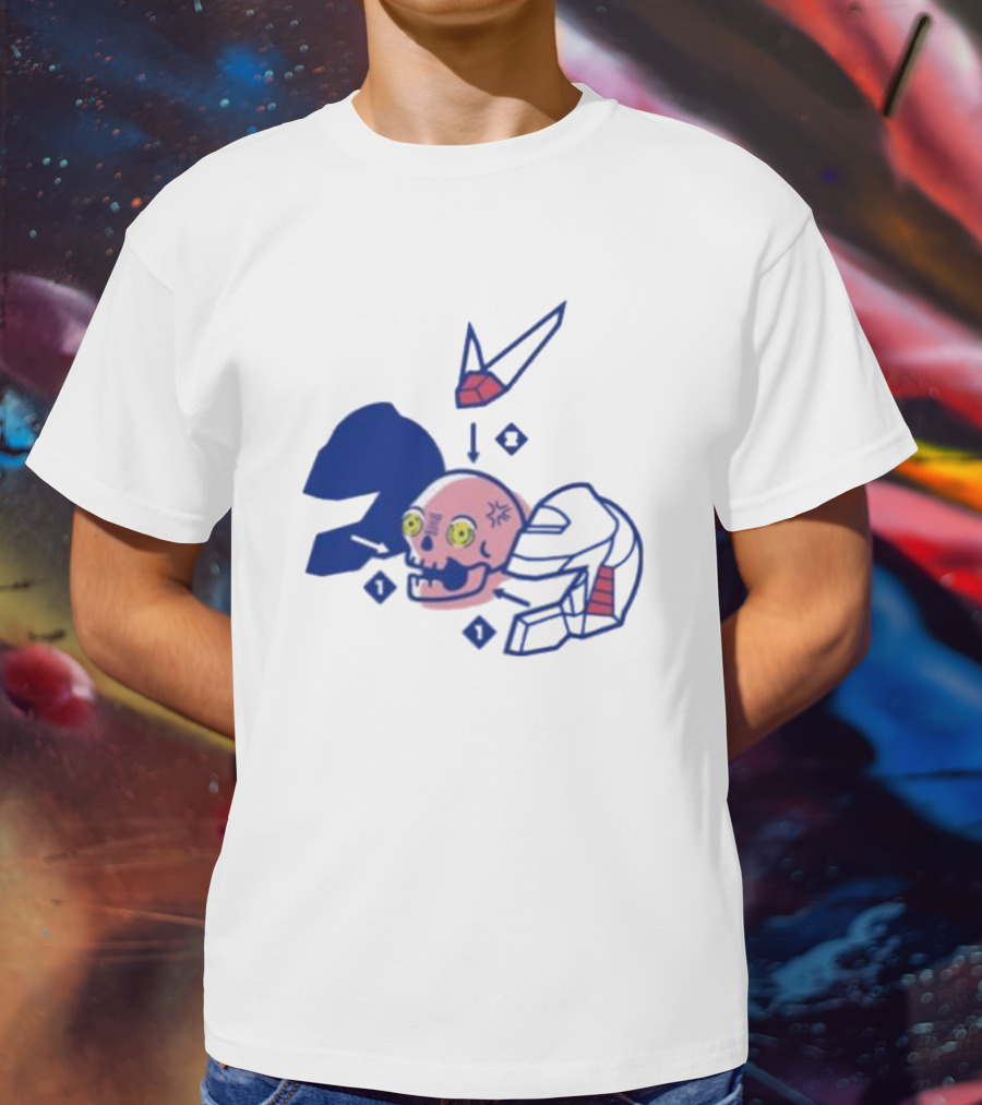 Pewdiepie Merch Represent Mecha Skull Helmet Anatomy T-Shirt