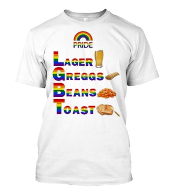 Pride Rainbow Lager Greggs Beans Toast Icons T-Shirt