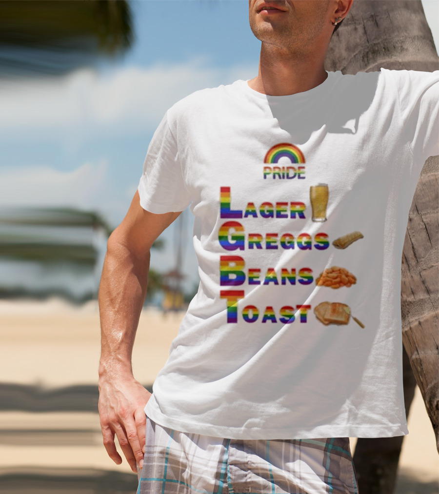 Pride Rainbow Lager Greggs Beans Toast Icons T-Shirt