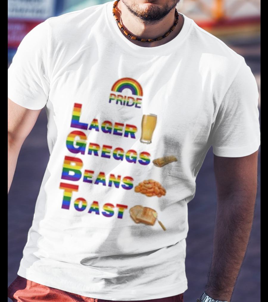 Pride Rainbow Lager Greggs Beans Toast Icons T-Shirt