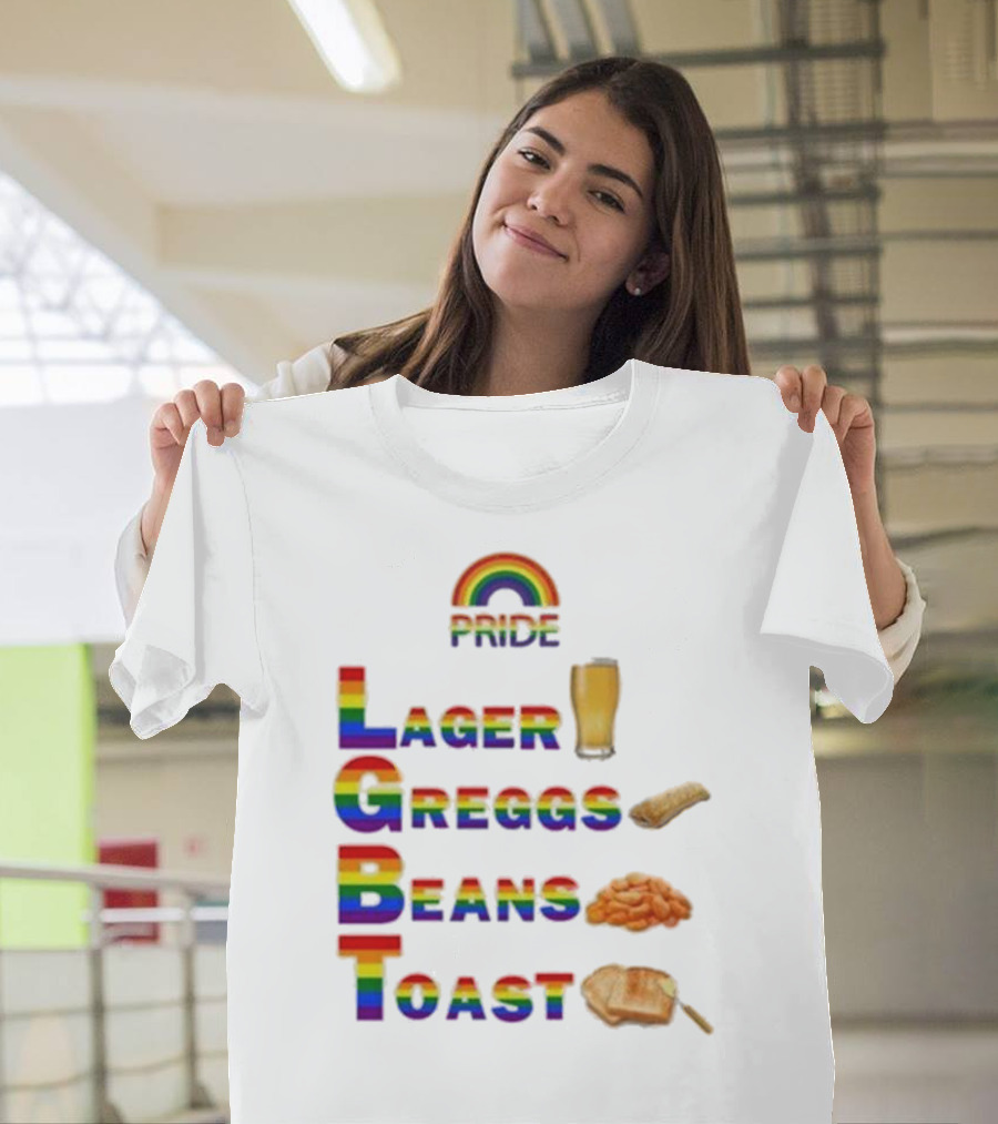 Pride Rainbow Lager Greggs Beans Toast Icons T-Shirt