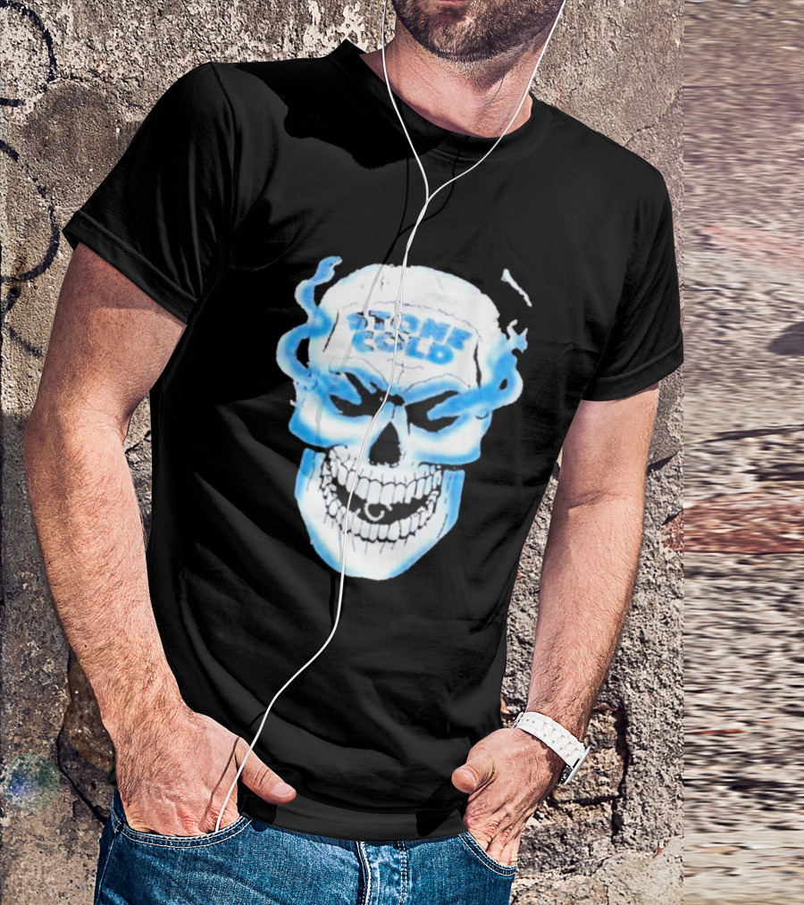 De Paul Wearing Stone Cold Steve Austin Smoking Skull T-Shirt