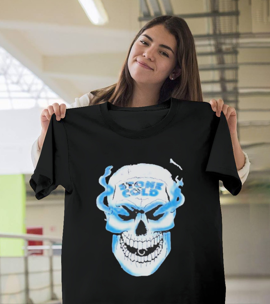 De Paul Wearing Stone Cold Steve Austin Smoking Skull T-Shirt