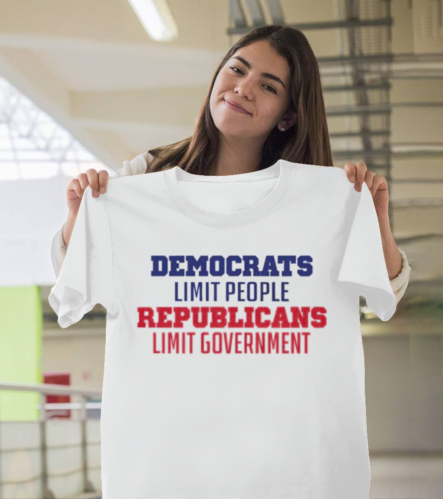 Democrats Limit People Republicans Limit Government Blue T-Shirt