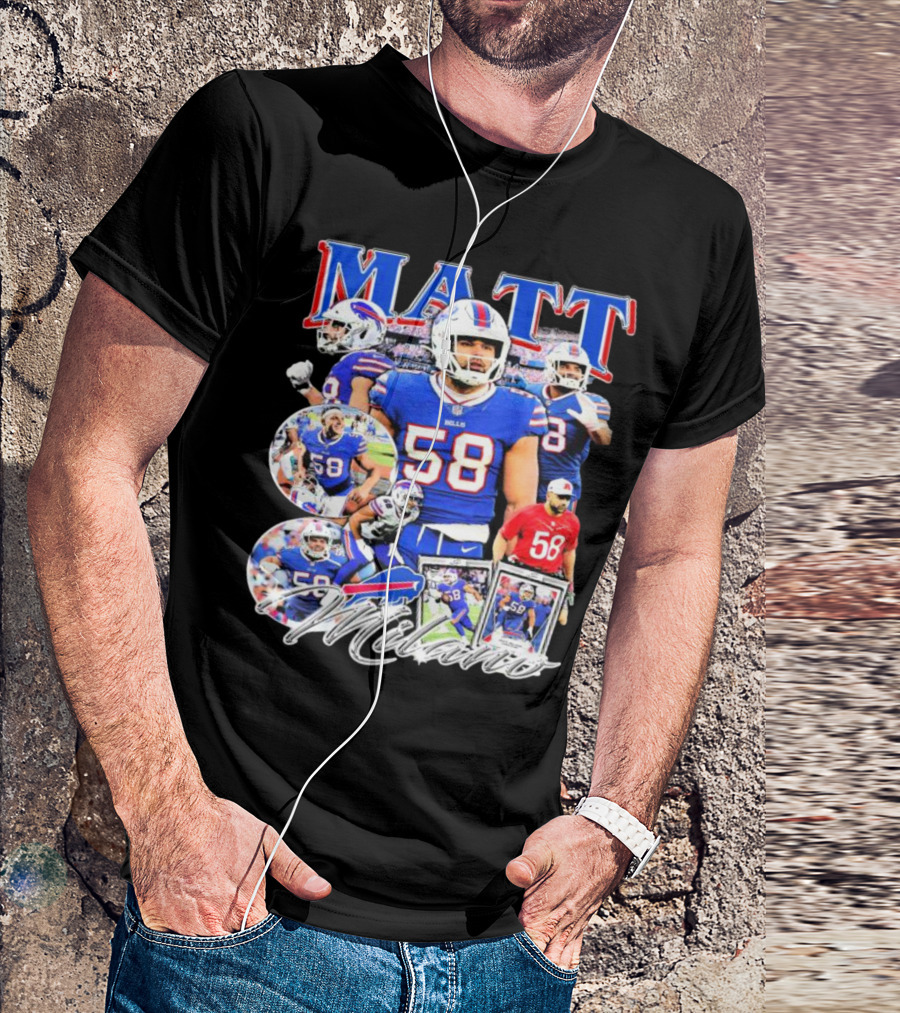 Buffalo Bills NFL Matt Milano 58 Football Highlights T-Shirt