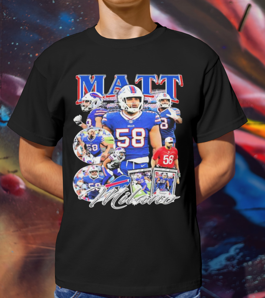 Buffalo Bills NFL Matt Milano 58 Football Highlights T-Shirt