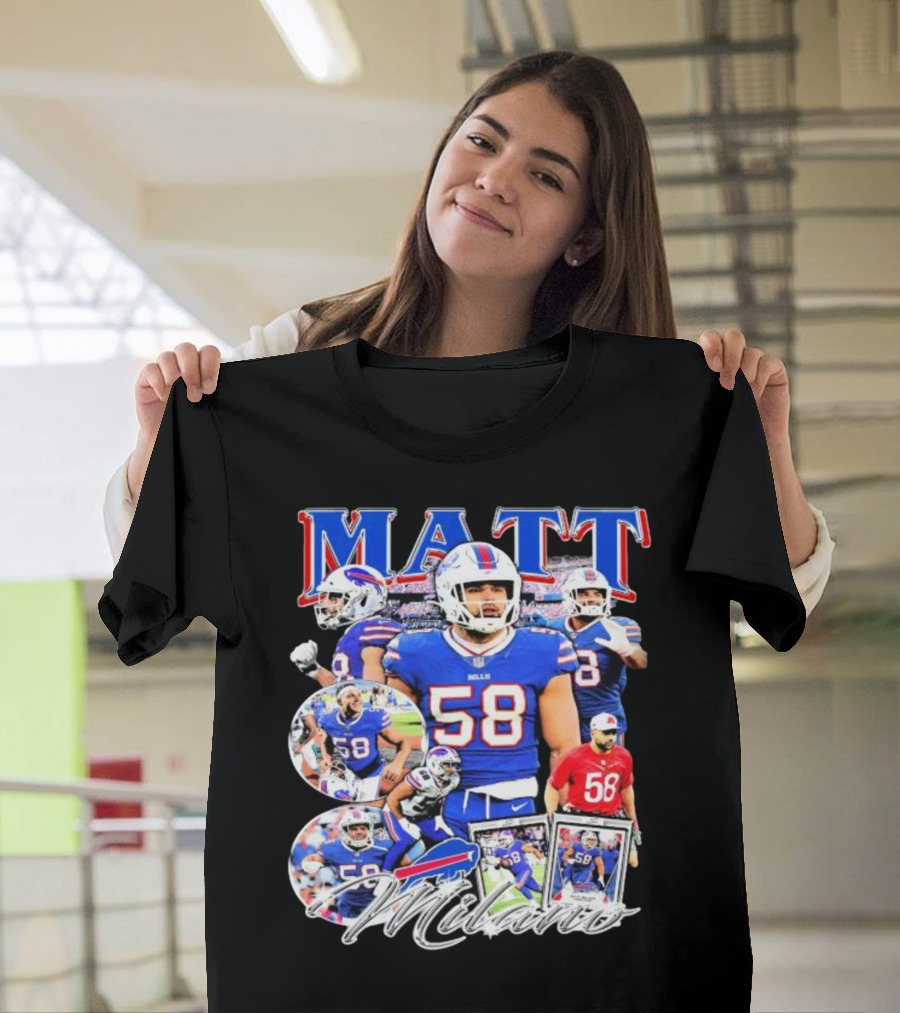Buffalo Bills NFL Matt Milano 58 Football Highlights T-Shirt