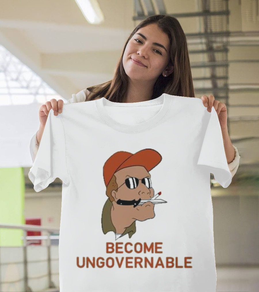 Become Ungovernable Rusty Shackleford Smoking Character With Sunglasses And Orange Hat T-Shirt