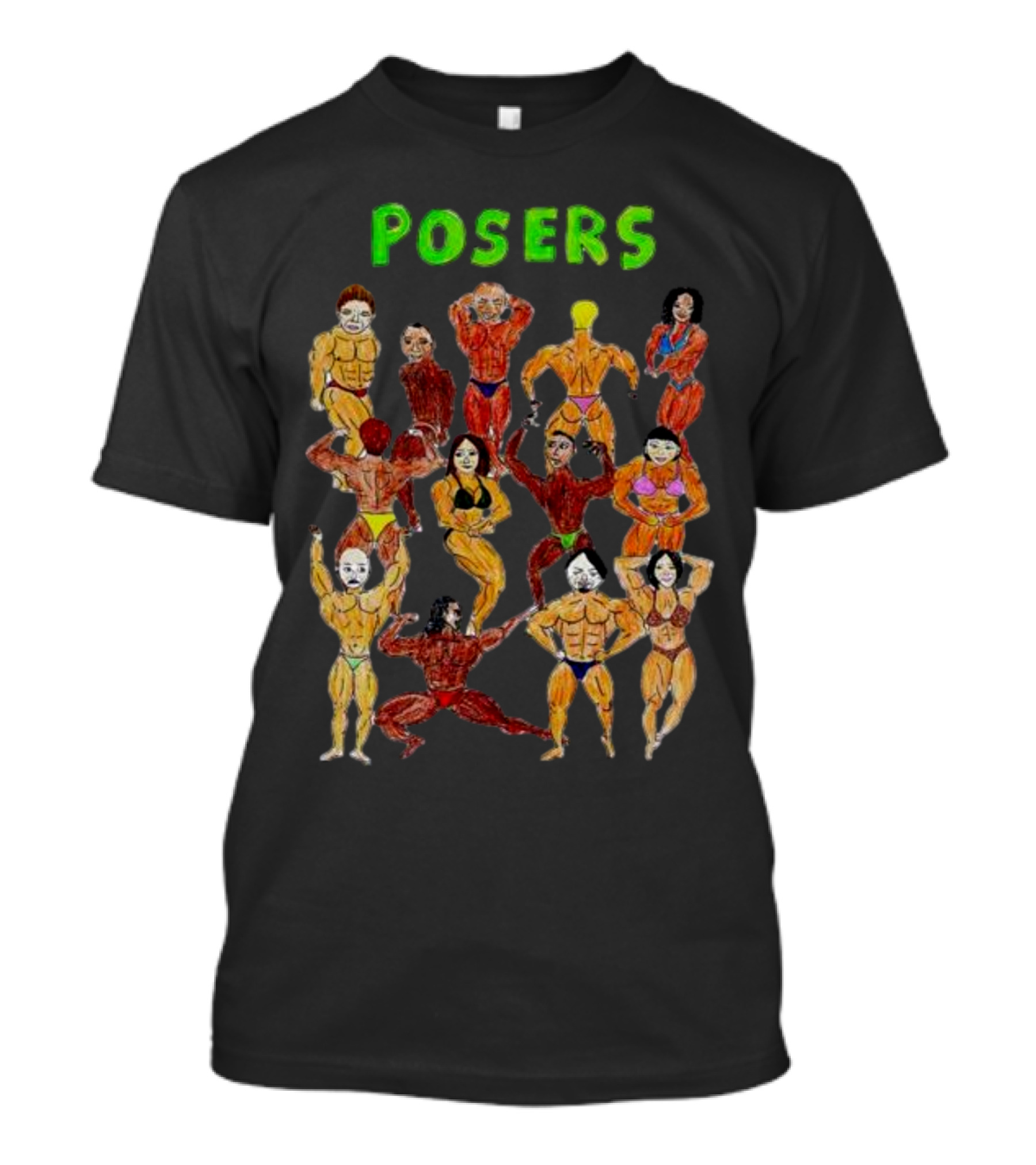 POSERS Bodybuilding Characters Flexing T-Shirt