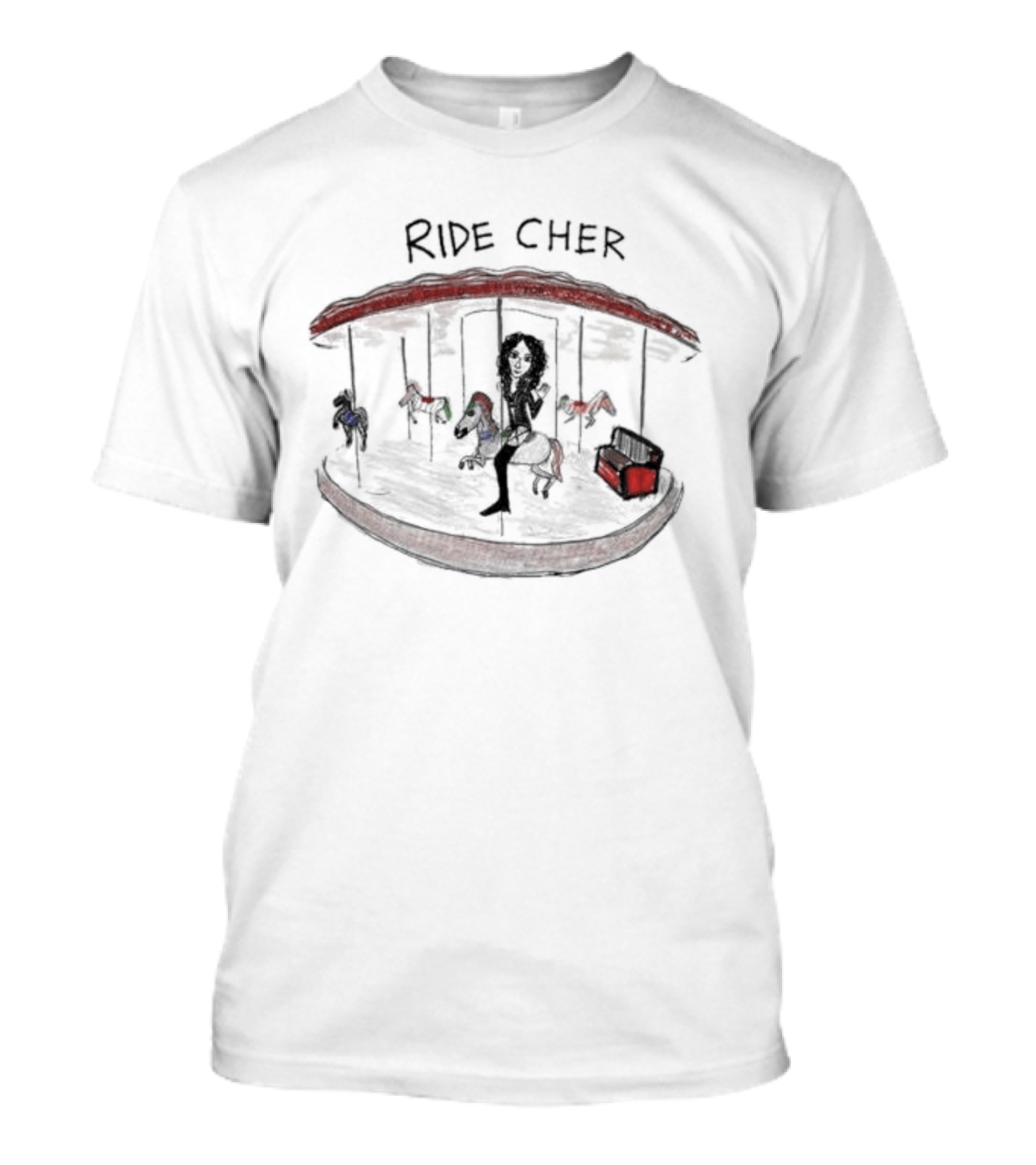 Ride Cher Carousel Sketch T-Shirt