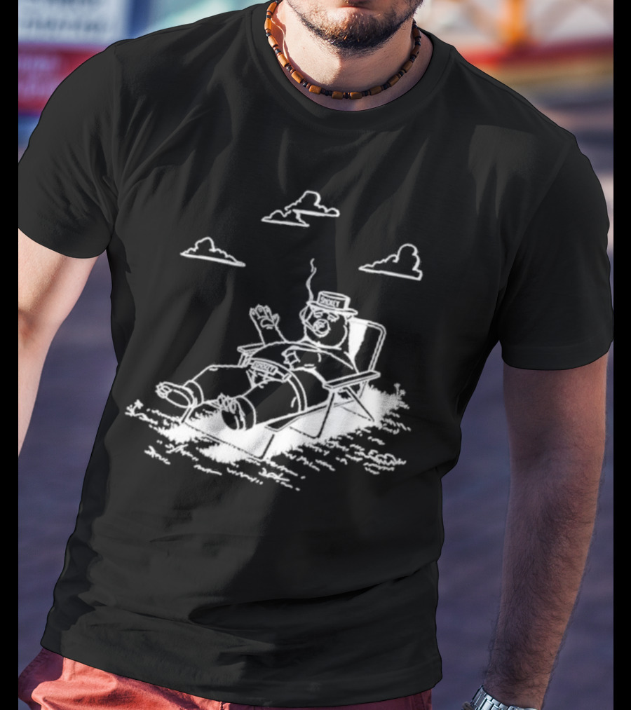 SMOKEY Bear Relaxing Lounge Clouds Smoking Chair T-Shirt