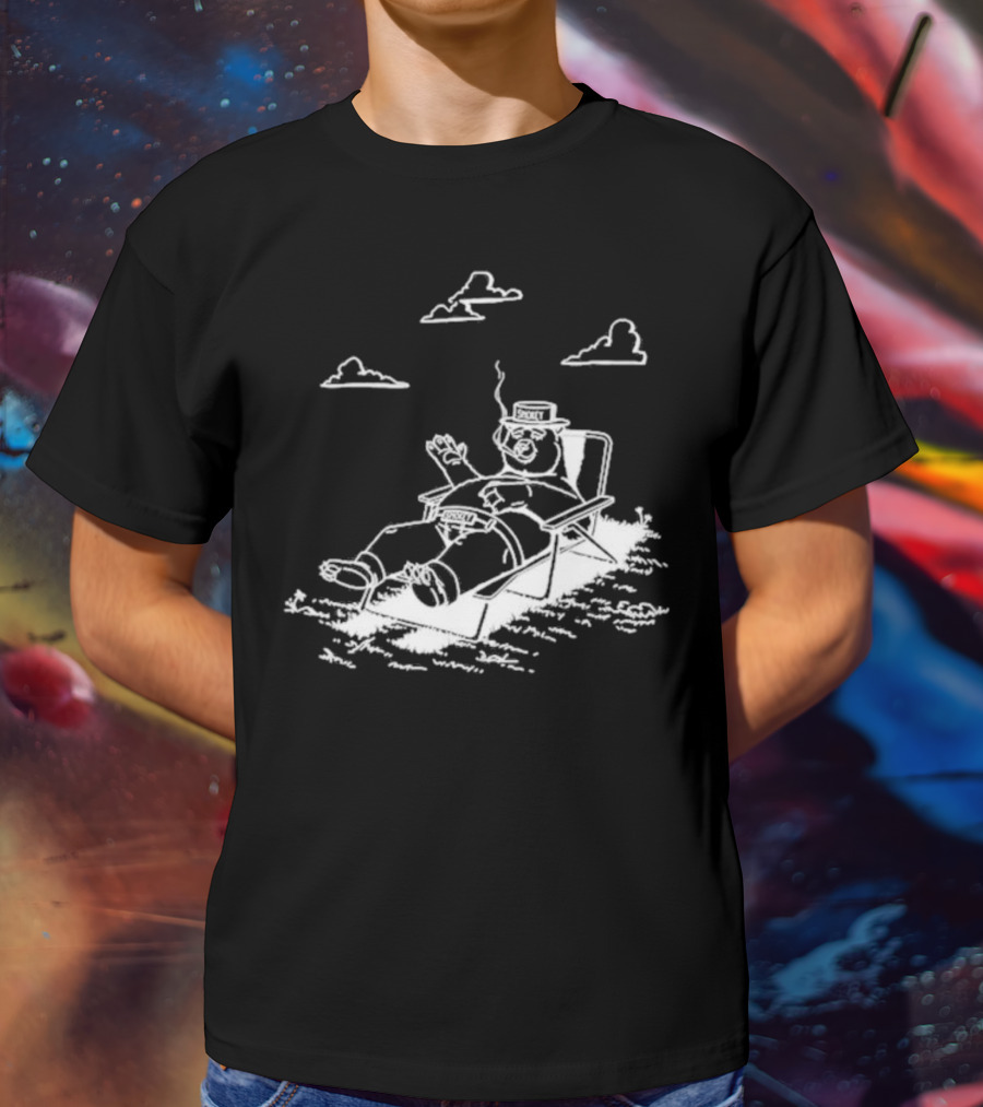 SMOKEY Bear Relaxing Lounge Clouds Smoking Chair T-Shirt