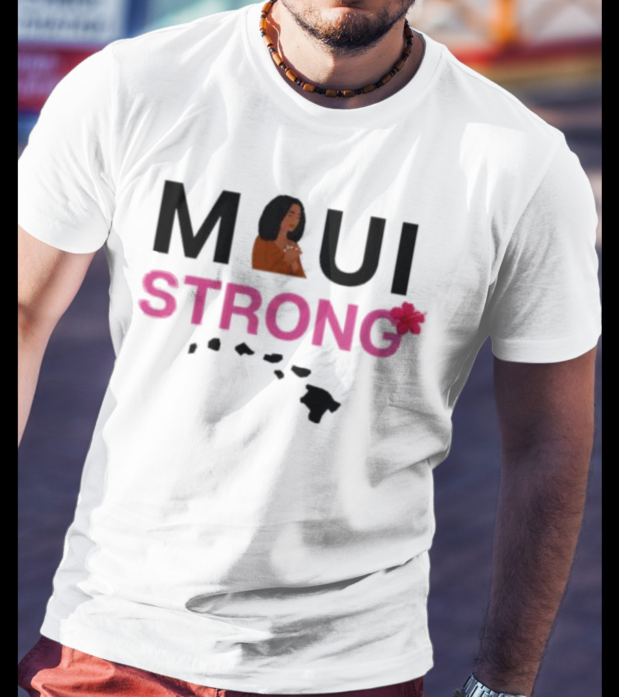 Maui Strong Hawaiian Islands Hibiscus Relief T-Shirt
