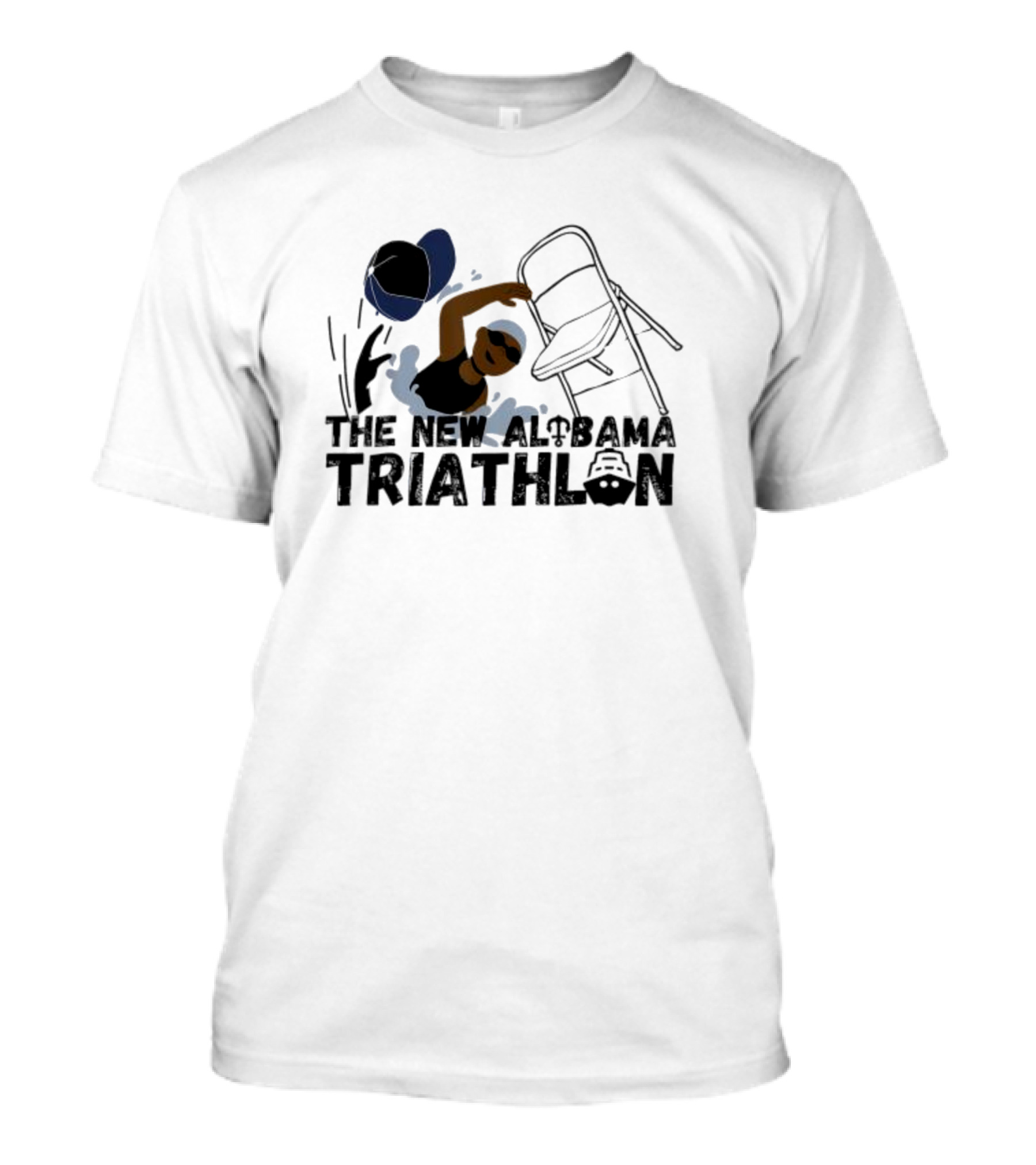 The New Alabama Triathlon Riverboat Swimmer Hat Chair Meme T-Shirt