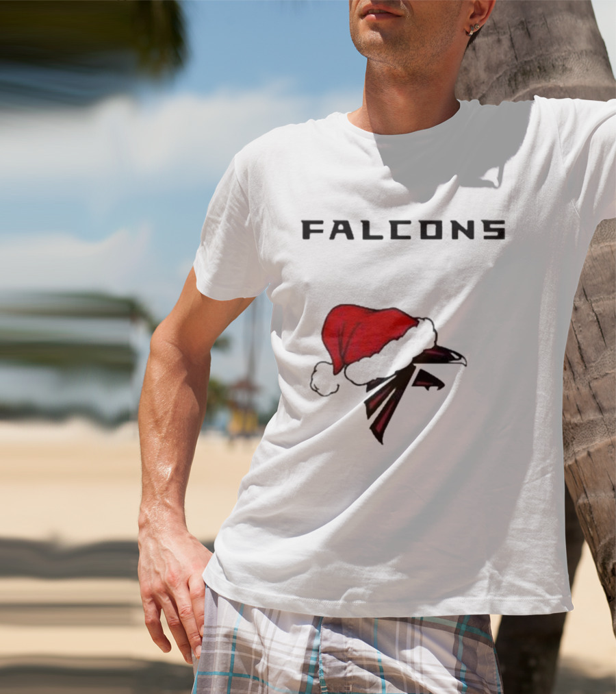 Falcons Santa Hat Christmas Atlanta T-Shirt