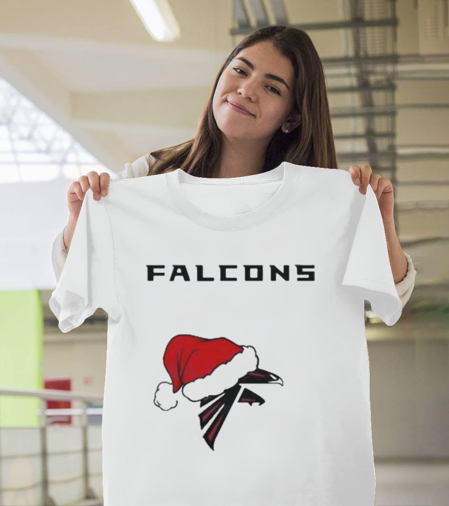 Falcons Santa Hat Christmas Atlanta T-Shirt