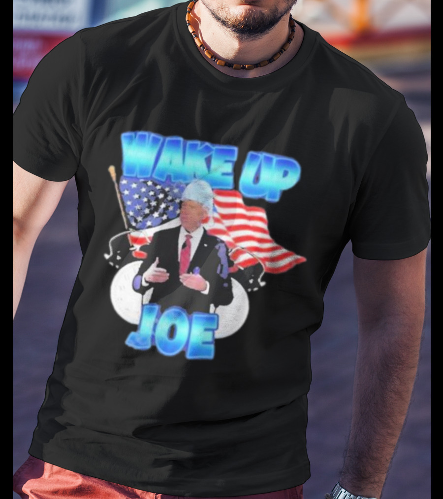 Designedbytheboys Wake Up Joe American Flags Patriotic T-Shirt