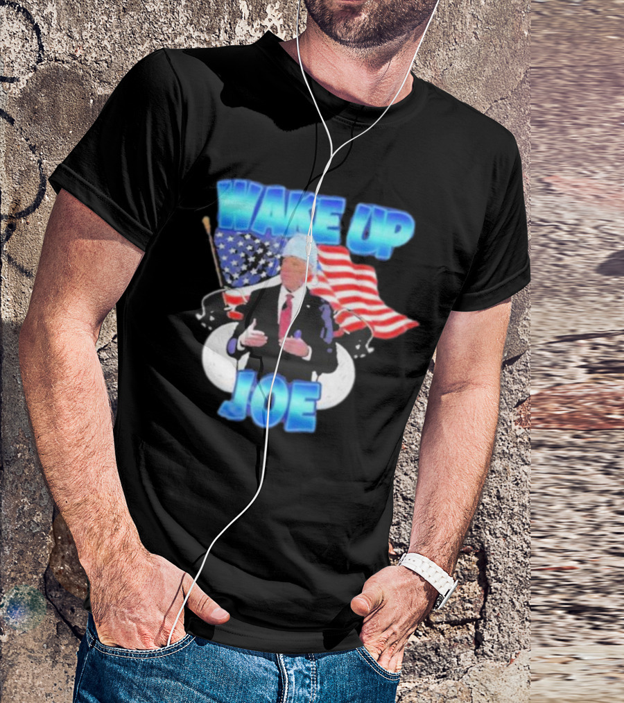 Designedbytheboys Wake Up Joe American Flags Patriotic T-Shirt