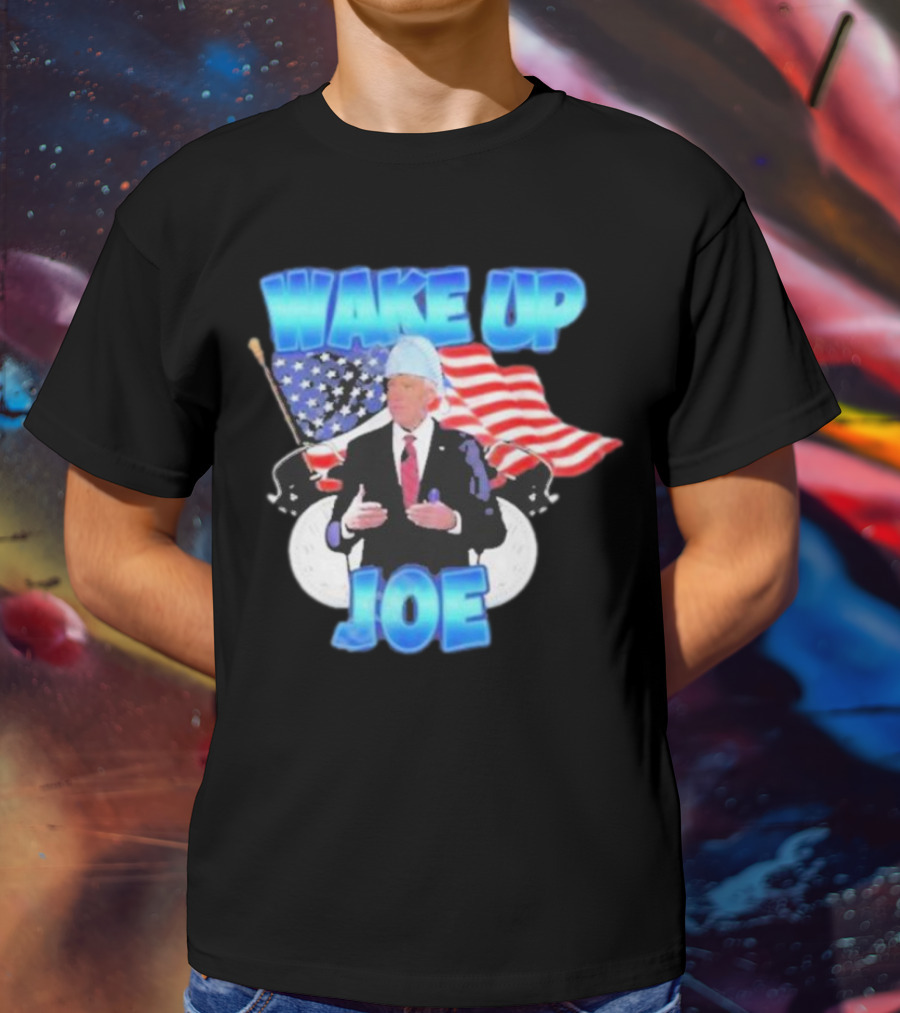 Designedbytheboys Wake Up Joe American Flags Patriotic T-Shirt