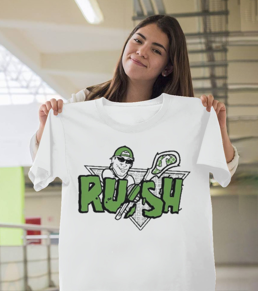 RUSH Lacrosse Player Logo Green And Black T-Shirt