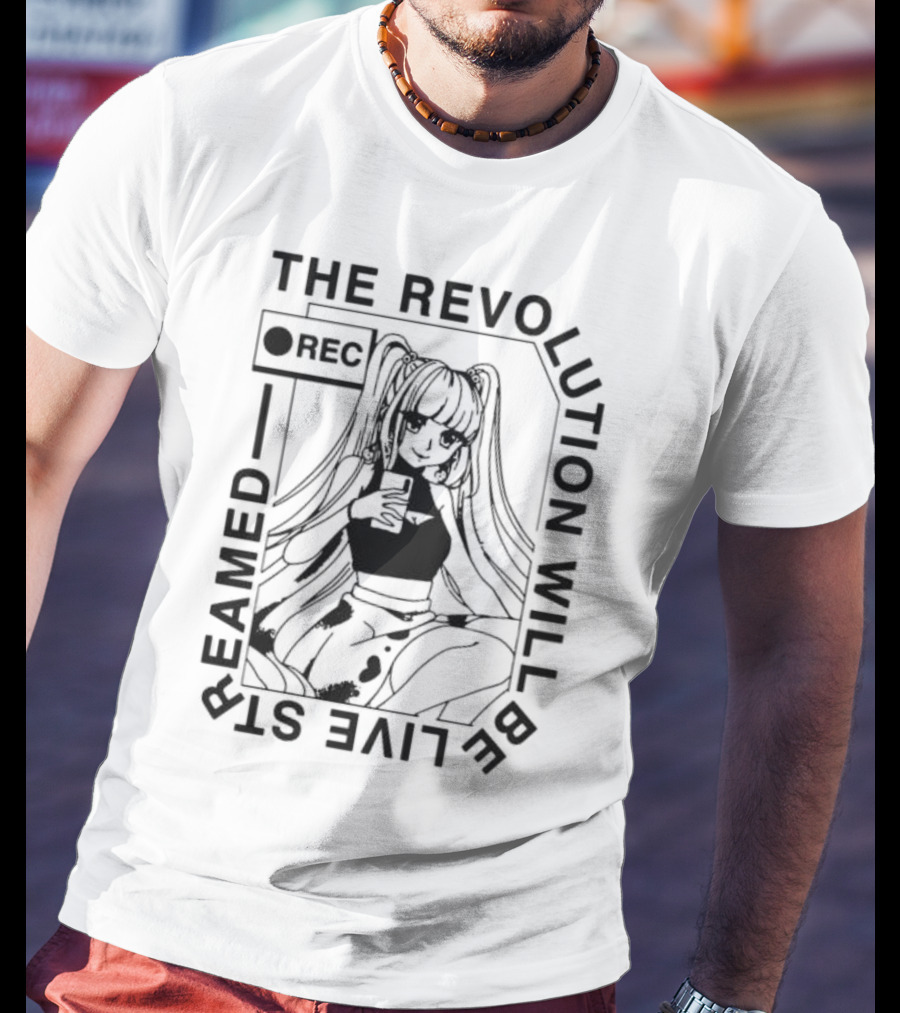 The Revolution Will Be Live Streamed Anime Girl REC T-Shirt