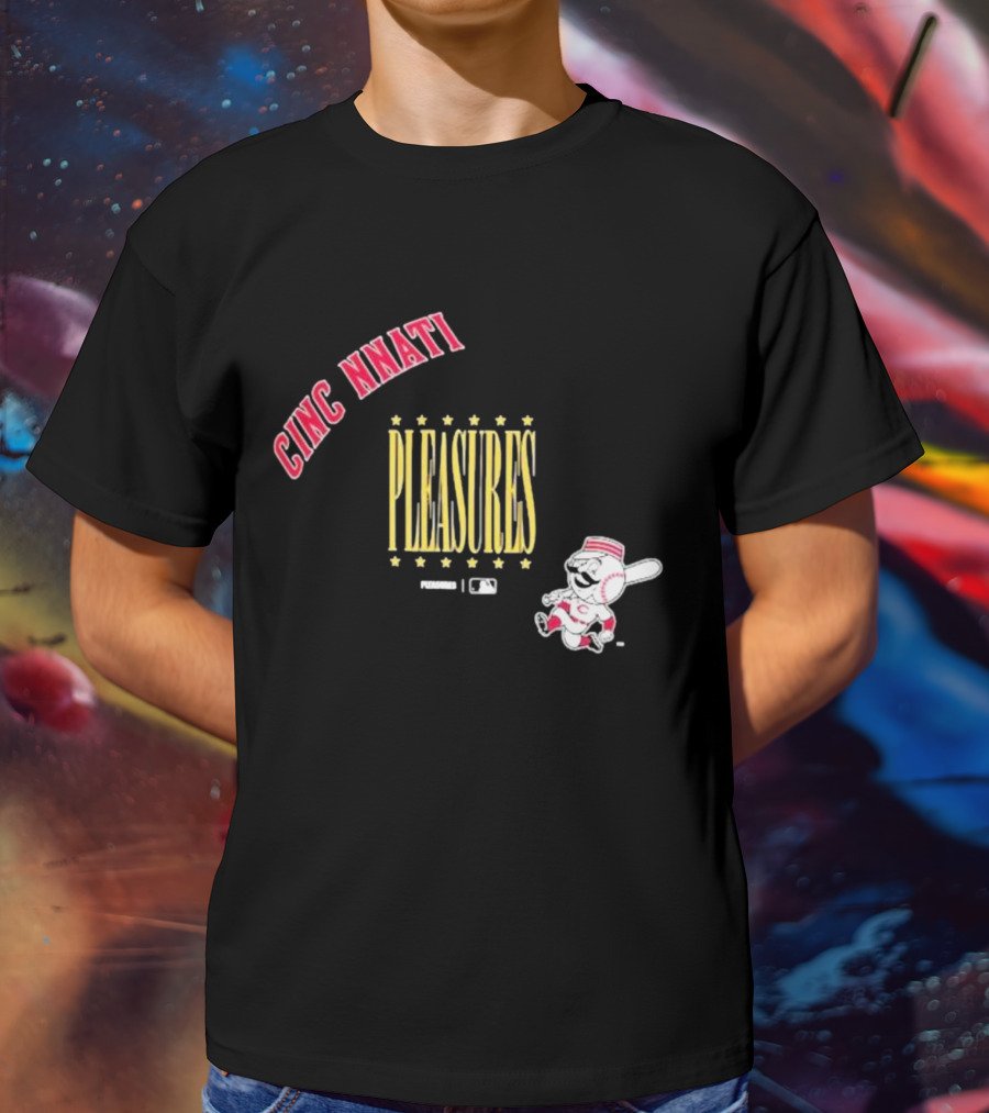 Cincinnati Pleasures MLB Collaboration With Mascot T-Shirt