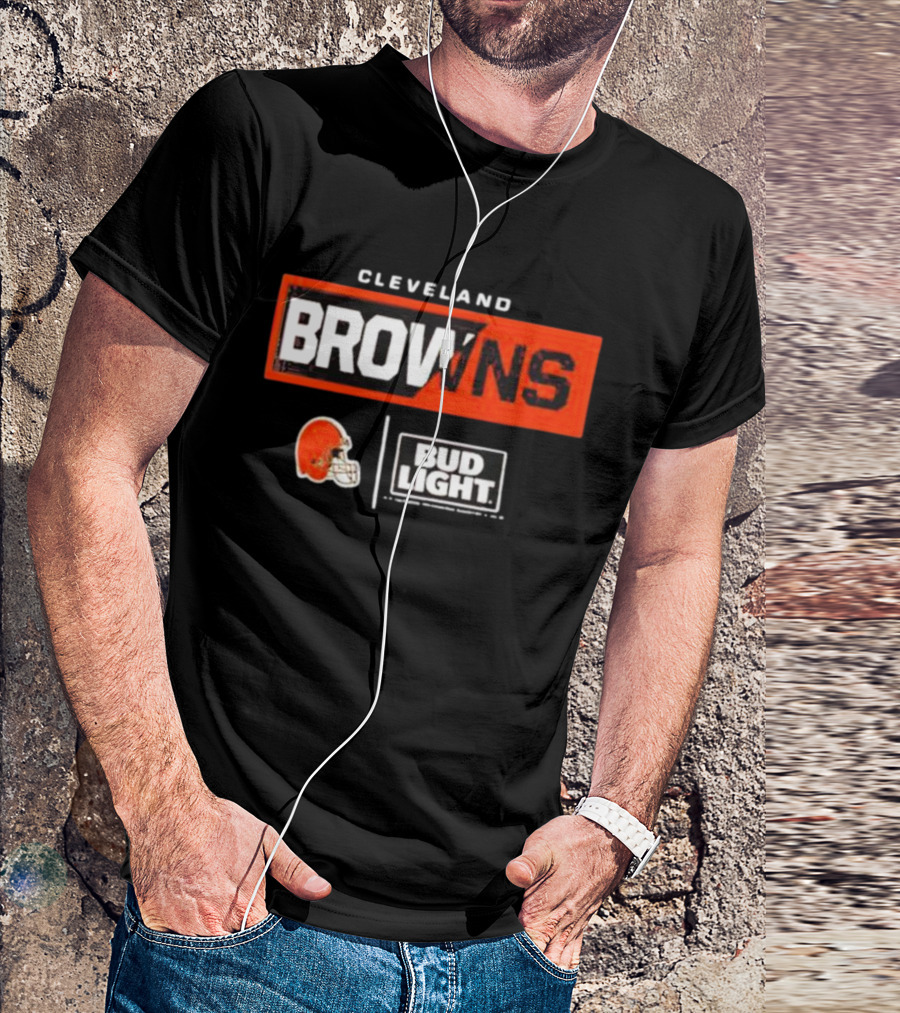 Cleveland Browns Bud Light NFL Partnership With Cleveland Helmet T-Shirt