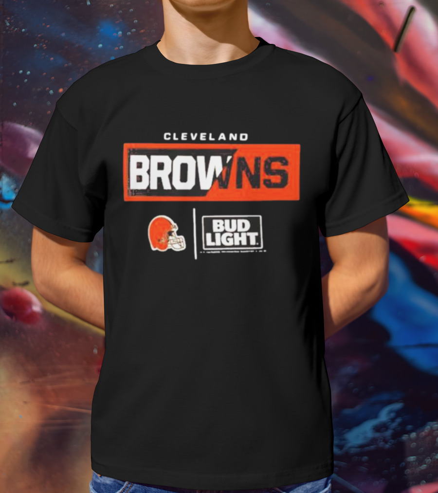 Cleveland Browns Bud Light NFL Partnership With Cleveland Helmet T-Shirt