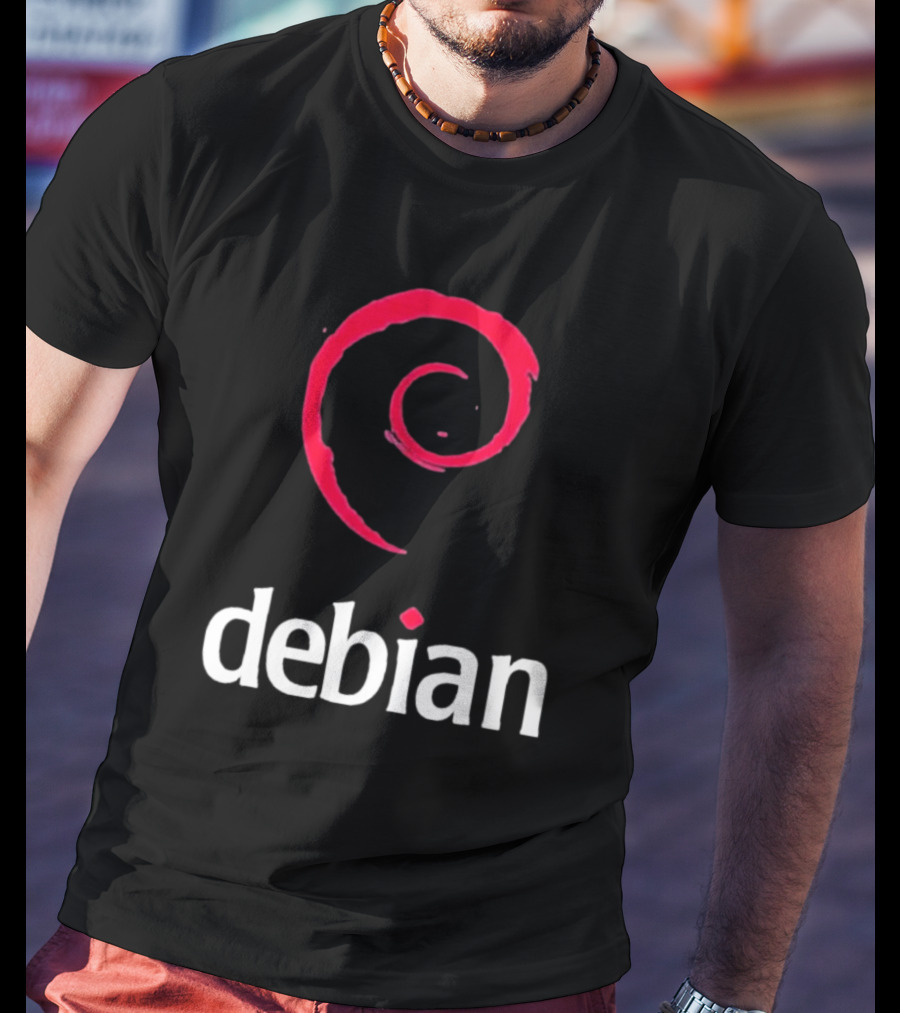 Jeff Geerling Debian GNU Linux Logo Spiral T-Shirt