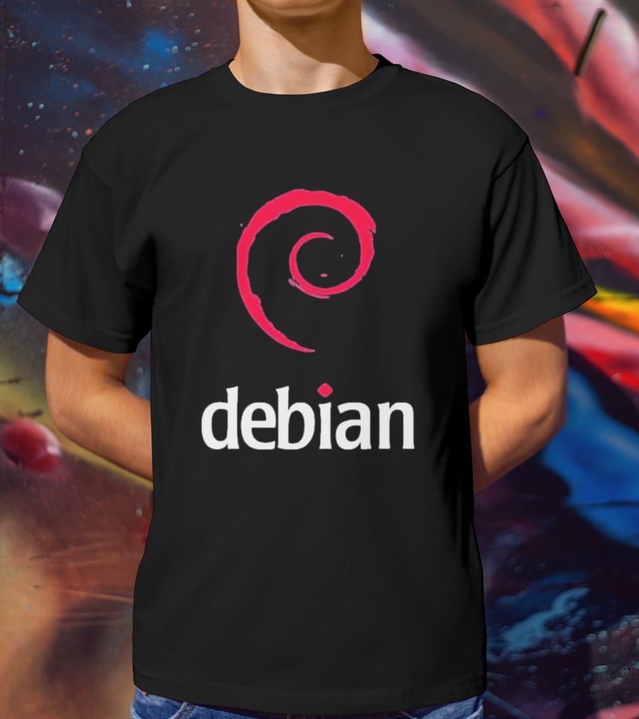 Jeff Geerling Debian GNU Linux Logo Spiral T-Shirt