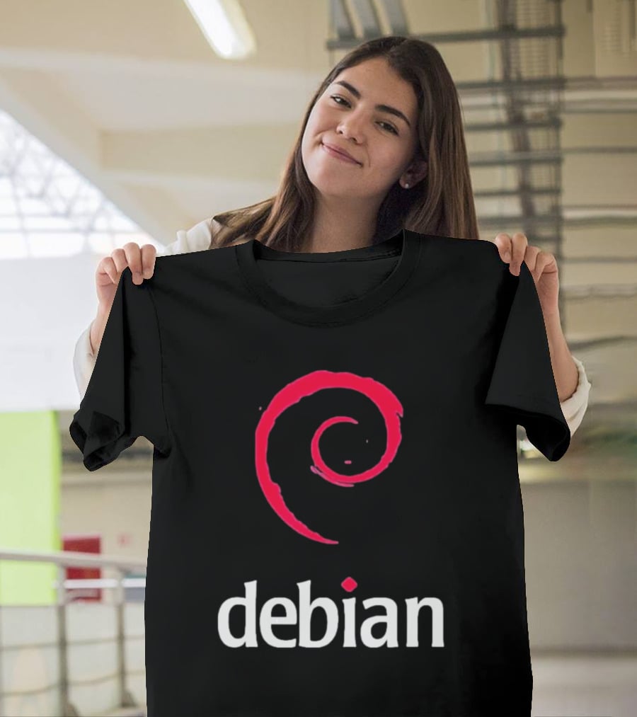 Jeff Geerling Debian GNU Linux Logo Spiral T-Shirt