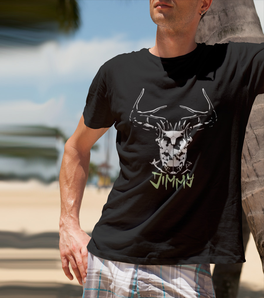 Jimmy Rebel Moon Stag Skull T-Shirt