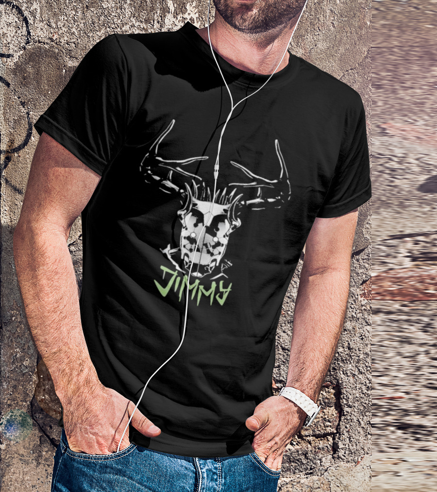 Jimmy Rebel Moon Stag Skull T-Shirt