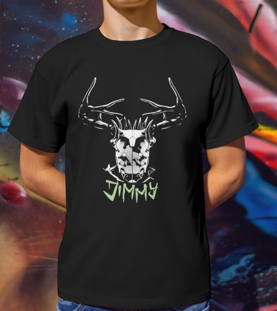 Jimmy Rebel Moon Stag Skull T-Shirt