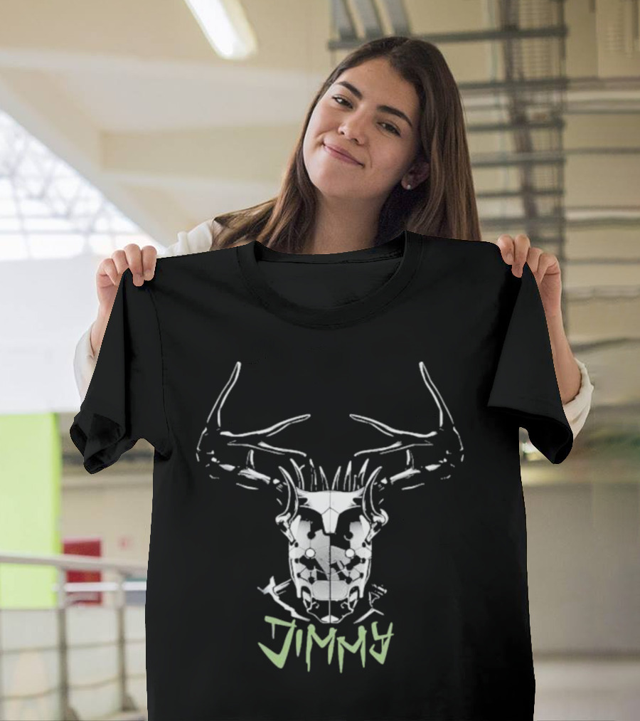 Jimmy Rebel Moon Stag Skull T-Shirt