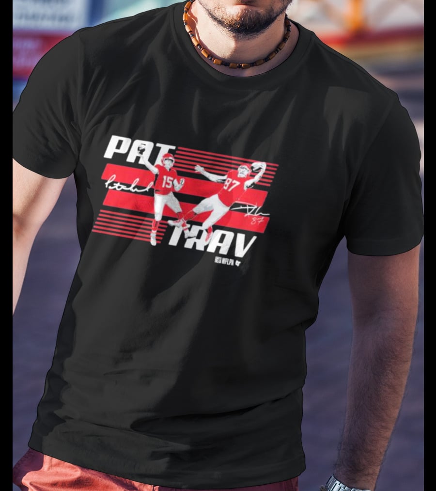 PAT MAHOMES TRAV KELCE NFLPA Dynamic Duo Signature 15 87 T-Shirt