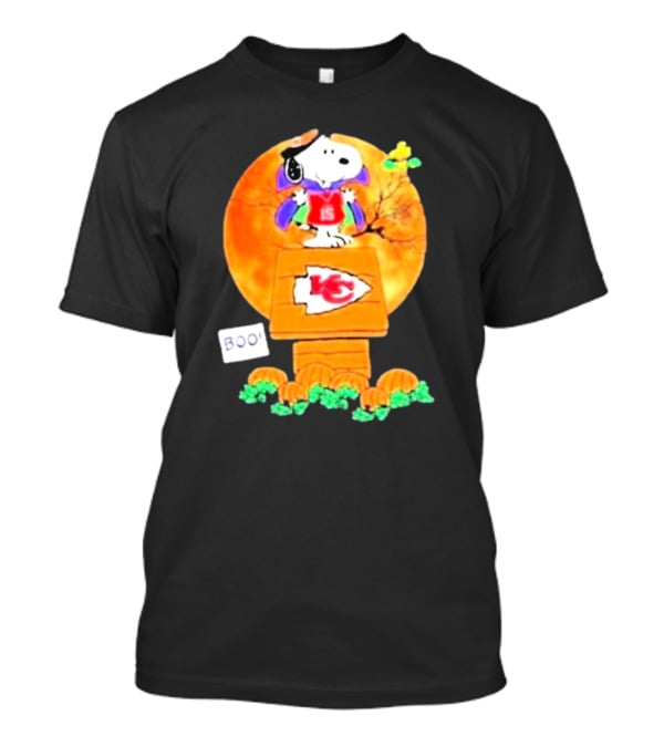 Snoopy Woodstock Witch Boo Kansas City Chiefs Halloween Peanuts Charlie Brown 15 T-Shirt