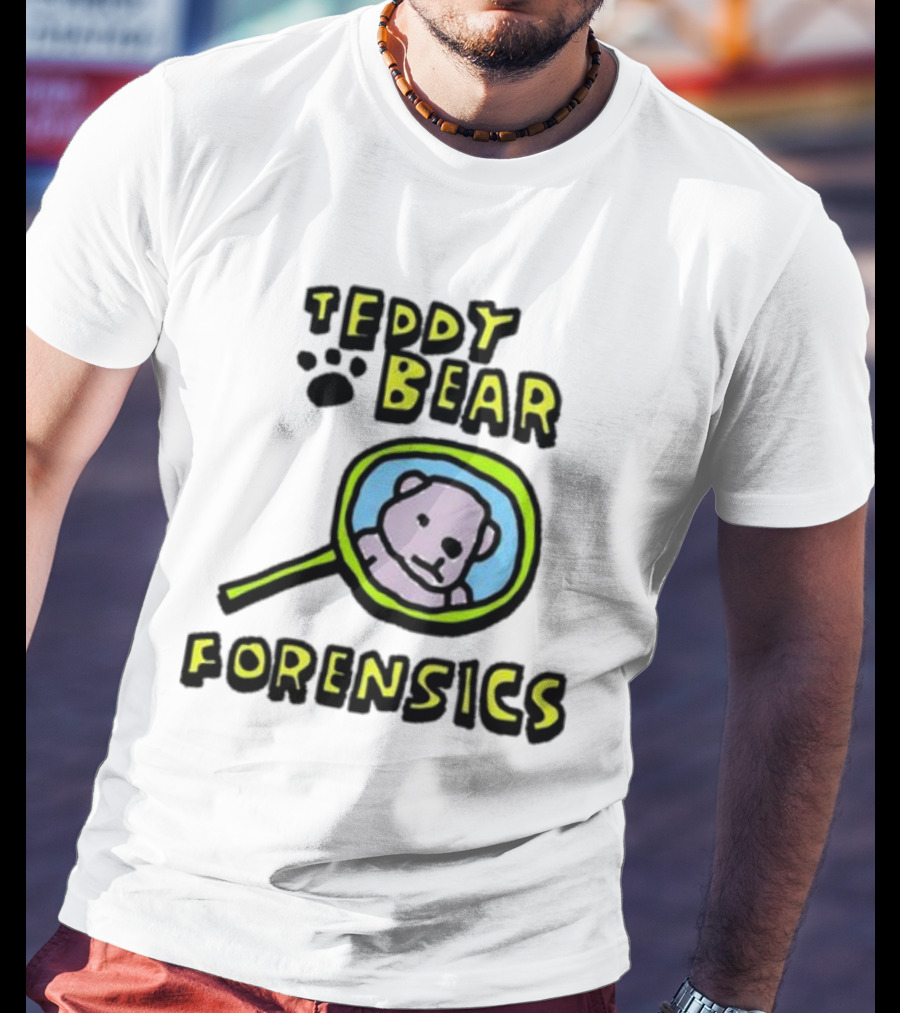 Teddy Bear Forensics Bear With Magnifying Glass T-Shirt