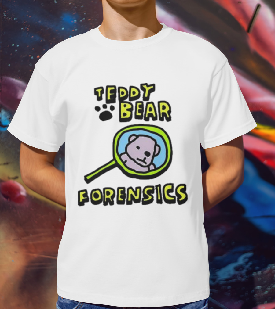 Teddy Bear Forensics Bear With Magnifying Glass T-Shirt